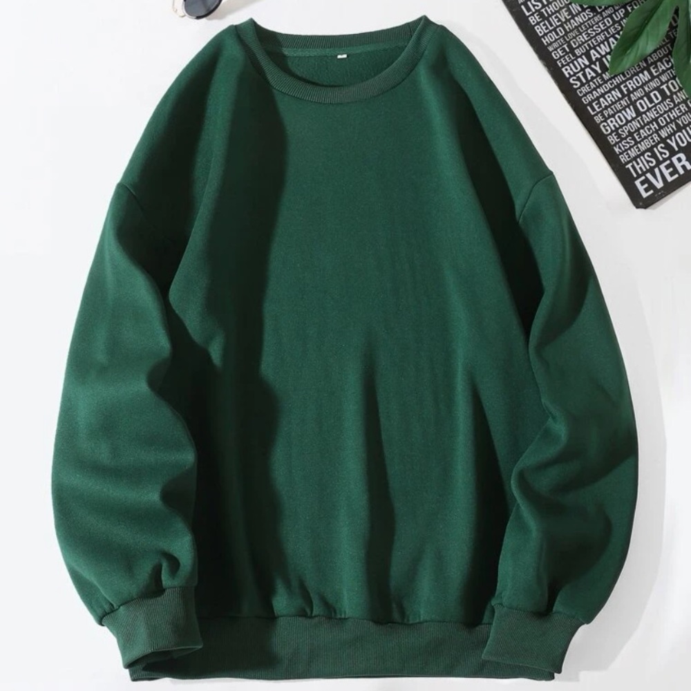 Men Solid Thermal Lined Sweatshirt